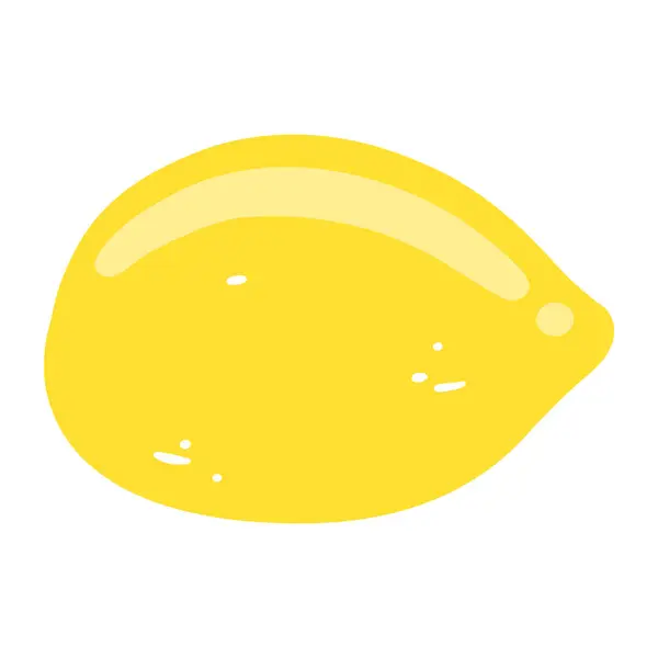 Tangan Digambar Ikon Lemon Vektor Datar Ilustrasi Dari Seluruh Lezat - Stok Vektor