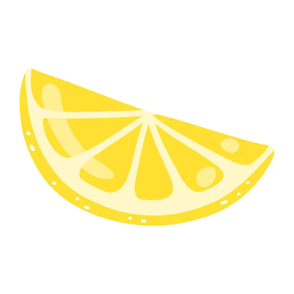 Coupe Citron Dessinée Main Illustration Vectorielle Agrumes Coupés Savoureux Aliments — Image vectorielle