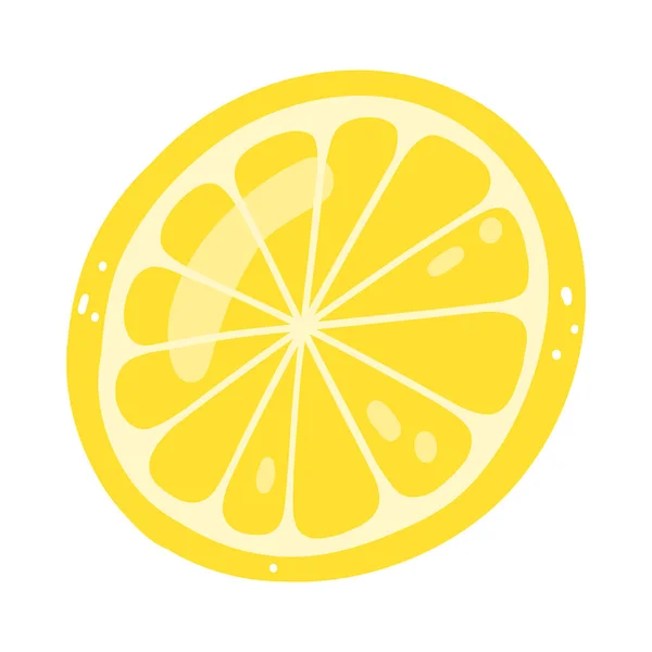 Tangan Digambar Irisan Lemon Ilustrasi Vektor Dari Jeruk Kental Makanan - Stok Vektor