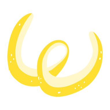 El yapımı limon kabuğu. Limon kabuğunun vektör çizimi.