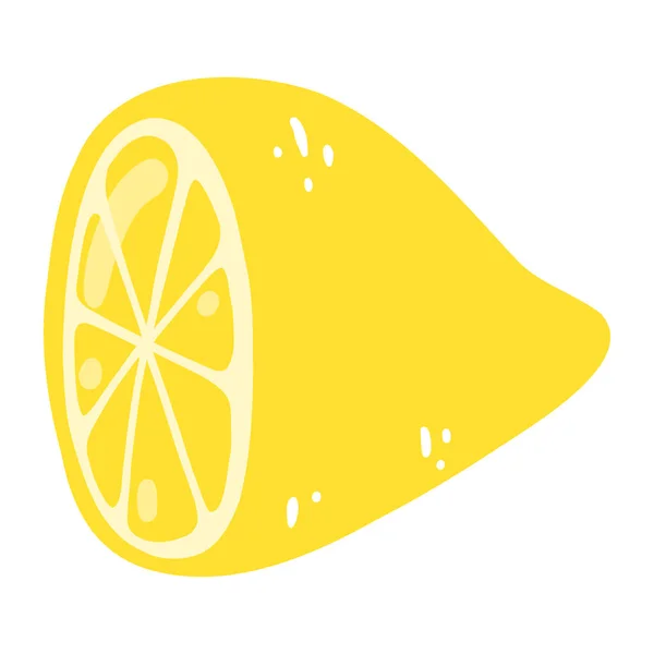 Tangan Digambar Setengah Lemon Ilustrasi Vektor Dari Jeruk Kental Makanan - Stok Vektor