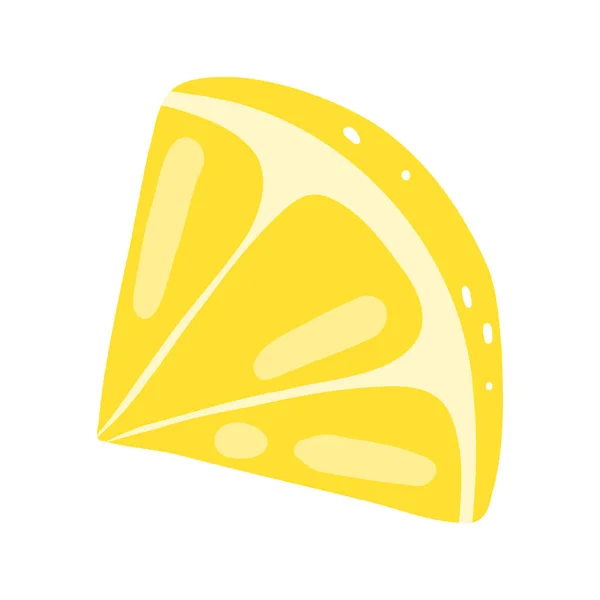 Hand Drawn Lemon Slice Vector Illustration Cut Tasty Citrus Healthy — Stock Vector