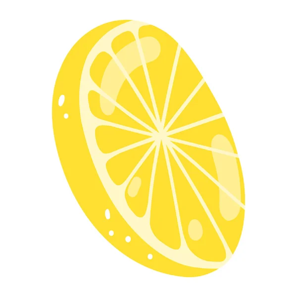 Hand Drawn Lemon Slice Vector Illustration Cut Tasty Citrus Healthy — Stock Vector