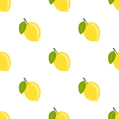 Elle çizilmiş limonlarla kusursuz desen. Ambalaj kağıdı, tekstil, baskı, kart için lezzetli narenciye arkaplanı.