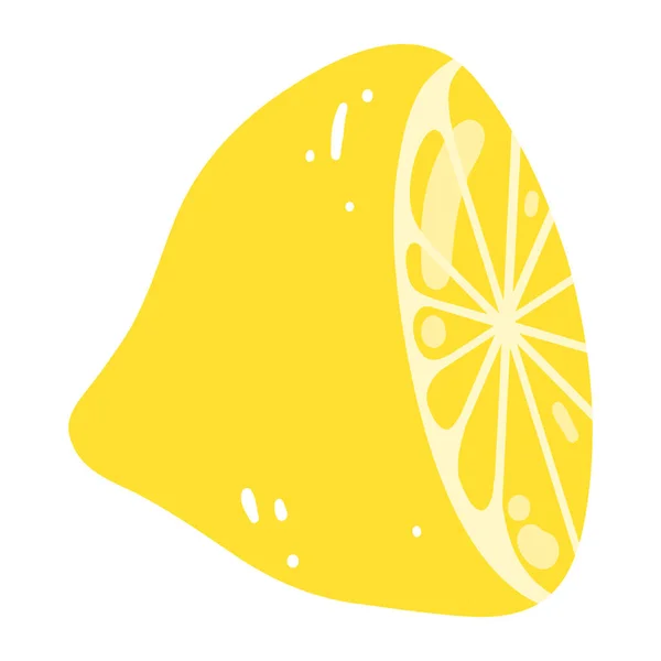 手でレモンの半分を描いた カットおいしい柑橘類 健康食品 夏の新鮮な果物のベクトルイラスト — ストックベクタ