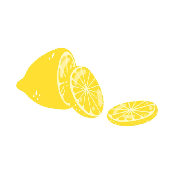 Set Tangan Ditarik Lemon Ilustrasi Vektor Dari Potongan Lemon Dan - Stok Vektor