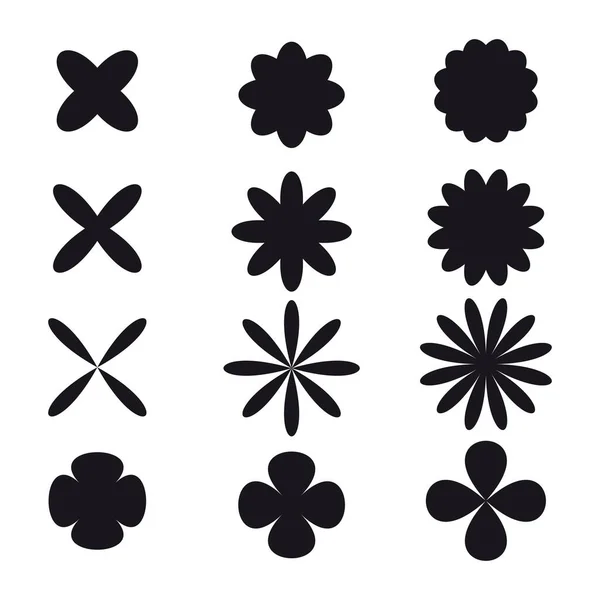 Bauhaus Suizo Y2K Elementos Brutalistas Formas Geométricas Abstractas Figuras Florales — Archivo Imágenes Vectoriales