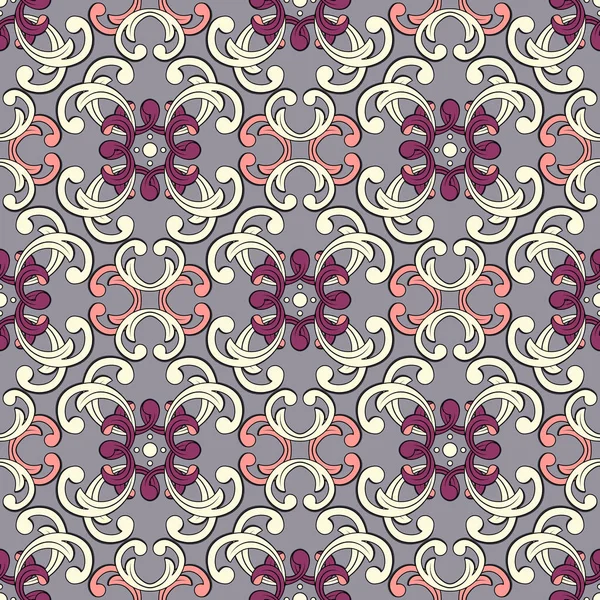 Impresión Floral Sin Costura Abstracta Crisantemos Geométricos Estilo Oriental Azulejos — Archivo Imágenes Vectoriales