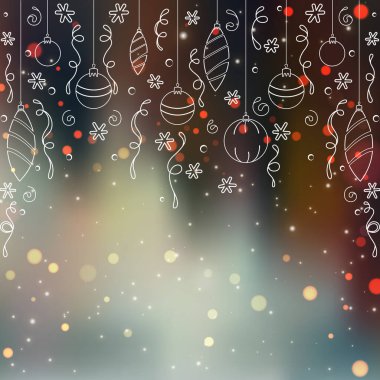 Güzel bir Noel geçmişi. Renkler karanlıktan aydınlığa bulanıklaşır. Beyaz yeni yıl baloları, kar taneleri, yılanbalığı ve noktalar. Cesur tasarım ve reklam projeleriniz için ideal..