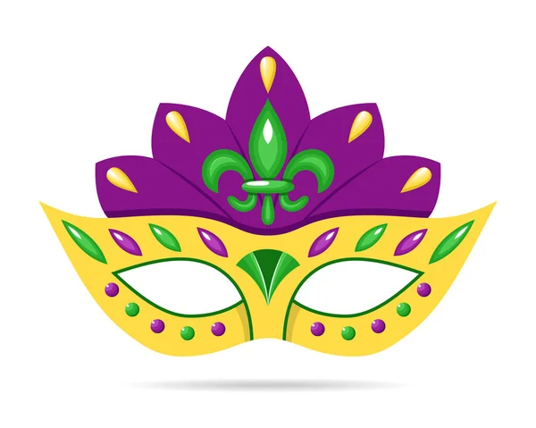 Beyaz üzerine Vektör Mardi Gras çizgi film maskesi