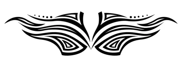 Kabile dövmeli vektör illüstrasyonu. Beyaz arkaplanda siyah eğri şekilleri