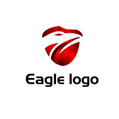 Soyut Kırmızı Kartal Şahin Kalkanı logosu tasarım illüstrasyon ilham kaynağı