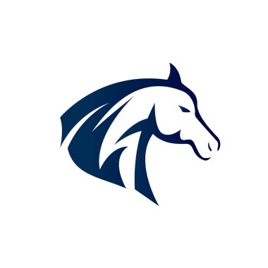 Basit soyut zarif baş at logosu tasarım şablonu