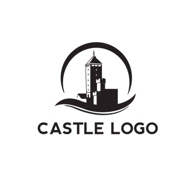 daire silueti kale logo tasarım şablonu