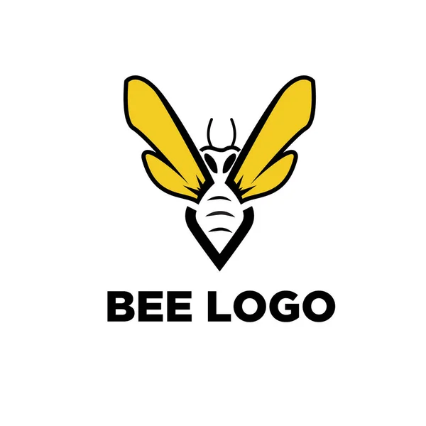 Sarı kanatlar arı sanatı uçan logo tasarım şablonu