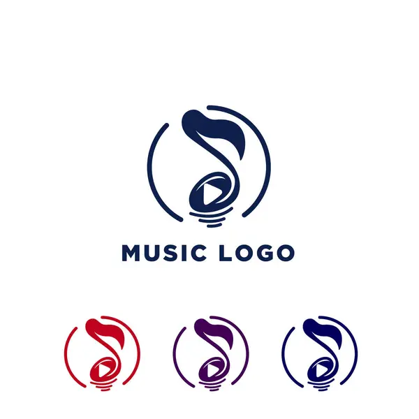 müzik notası logo tasarım şablonu çizimi