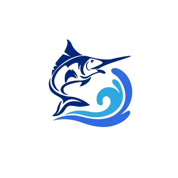 Kılıçbalığı, deniz logosu dizayn şablonuna atlar