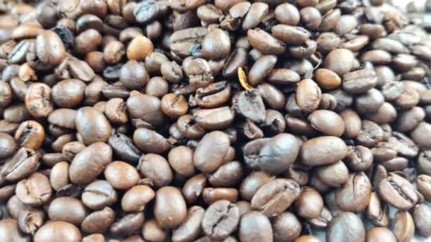 Coffee Beans Close Coffee Seed Texture — Stock Video