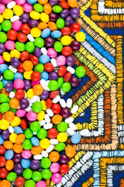 Skittles Caramelos Mesa Colorida Colorido Fondo Dulce Caramelo — Foto de Stock