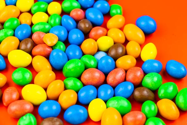 stock image Candy on the white background, high angle view of colorful candies