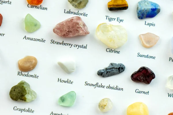 Gems Ans Pedras Coleção Fundo Branco — Fotografia de Stock