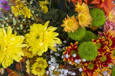 Sonbahar çiçekleri parti ve düğün süslemeleri için.