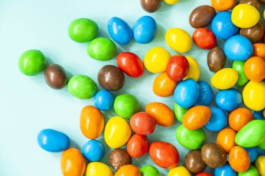 Renkli tatlı arkaplan, yüksek açı görünümü