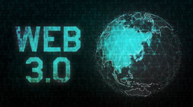 Web 3.0 konsept afiş illüstrasyonu