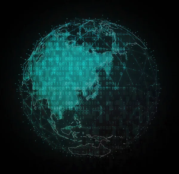 Digital Earth Illustration Global Network Technology Motif — Stockfoto