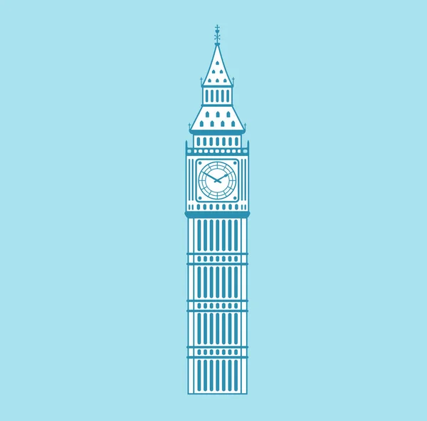 Big Ben London World Famous Buildings Vector Illustration — 스톡 벡터