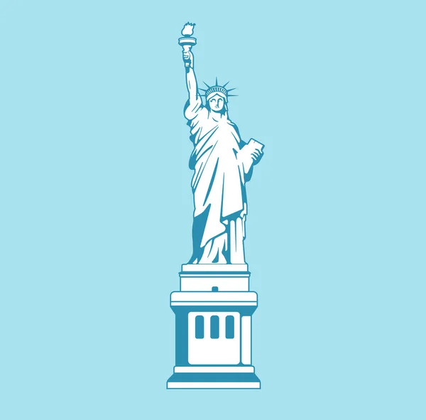 stock vector Statue of liberty - USA, New York | World famous buildings vector illustration