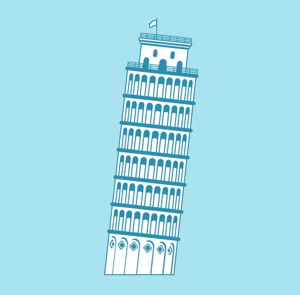 Scheve Toren Van Pisa Italië Wereldberoemde Gebouwen Vector Illustratie — Stockvector