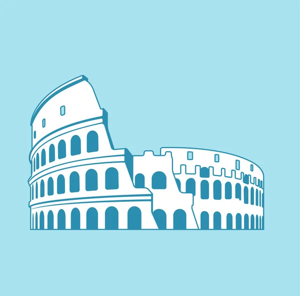 Colosseum Italy Rome World Famous Buildings Vector Illustration — Stock Vector