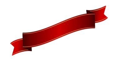 Kurdele sancak vektör illüstrasyonu (metin fitili) β 124; kırmızı