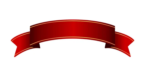 Ribbon Banner Vector Illustration Text Sapce Red — 스톡 벡터