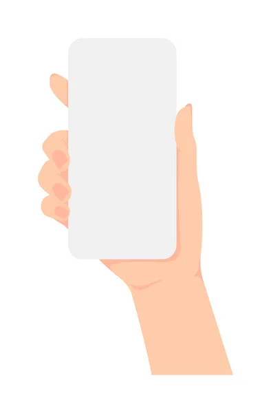 携帯電話の持ち方イラスト モックアップ — ストックベクタ