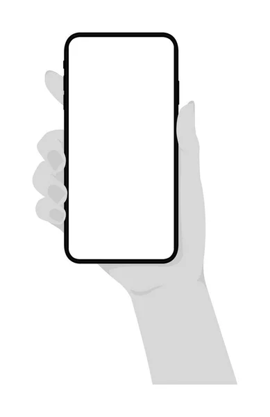 Illustration Des Haltens Eines Mobiltelefons Attrappe — Stockvektor