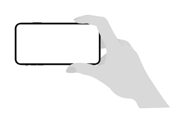 Illustrazione Della Detenzione Telefono Cellulare Mock — Vettoriale Stock