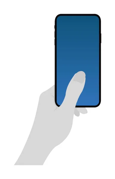 Illustration Détention Téléphone Portable Maquette — Image vectorielle