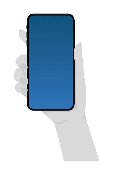 Illustration Détention Téléphone Portable Maquette — Image vectorielle