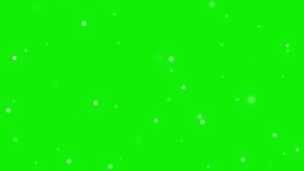 Seamless Animation Falling Snow Green Background Chroma Key Use — Stock Video
