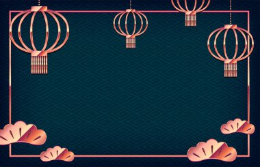 Doğuya özgü yeni yıl vektör gösterimi (metin alanı )