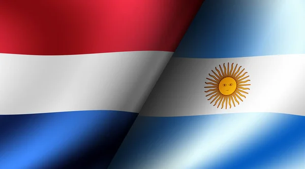 Football 2022 Knockout Match Cards Netherlands Argentina — стокове фото