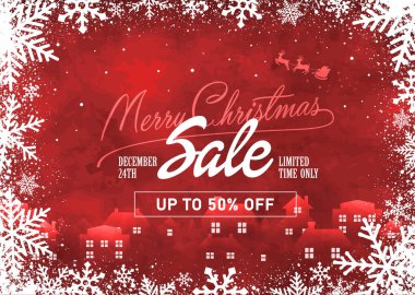 Noel satış şablonu vektör çizimi (kar kristali çerçeve )