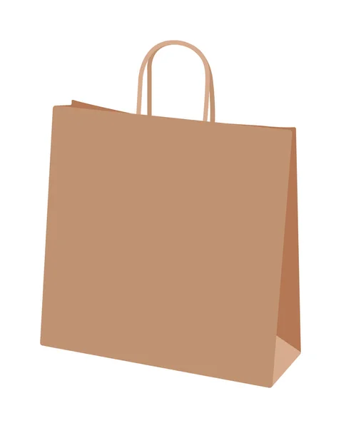 Shopping Bag Borwn Paper Vector Illustration — Stock Vector