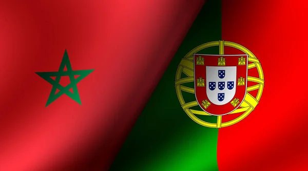Ποδόσφαιρο 2022 Knockout Match Cards Μαρόκο Πορτογαλία — Φωτογραφία Αρχείου