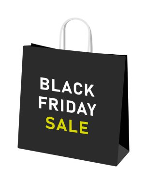 Alışveriş kağıdı şablonu vektör çizimi (Kara Cuma İndirimi )