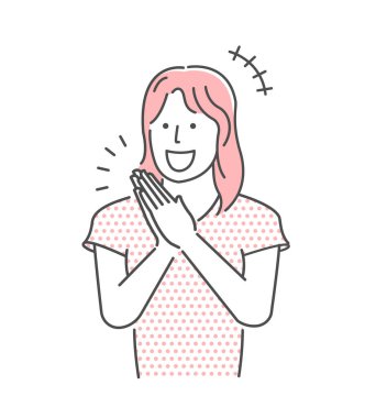 Dinleyen ve düşünen genç bir kadının vektör illüstrasyonuName)