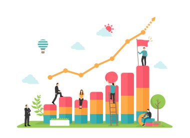 Business growth , business development motif vector illustration