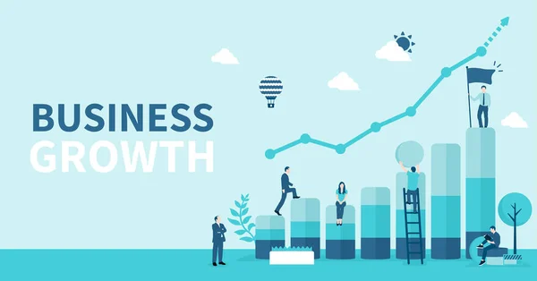 Business Growth Business Development Motif Vector Banner Illustration — Vettoriale Stock